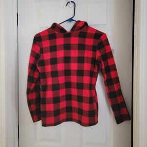 Cat & Jack Red & Black Buffalo Plaid Hooded Pullover – Size M (8/10)
